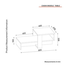 Hanah Home Mesa de Centro Escandinava Blanca y Nogal con Almacenamiento 80x43.6x32.6 cm